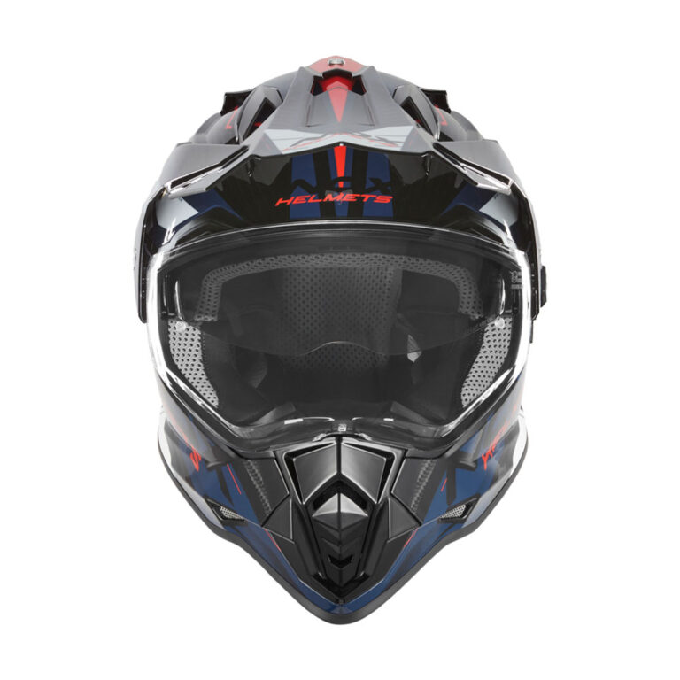 Kaciga NOX Enduro sa vizirom N312 TRACK crveno plava