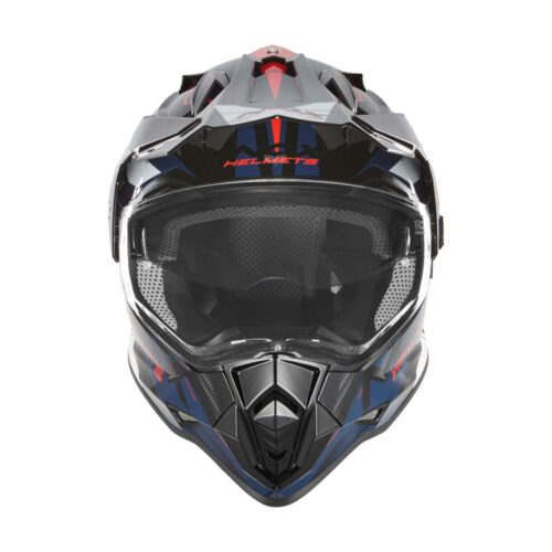 Kaciga NOX Enduro sa vizirom N312 TRACK crveno plava