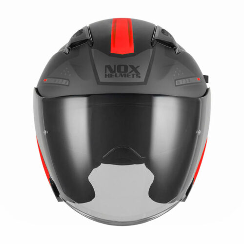 Kaciga NOX Jet N130 EKTO crveno mat crna