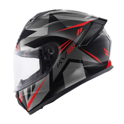 Kaciga Kappa zatvorena KV51 ZENITH titanium crno crvena