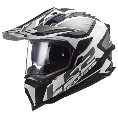 Kaciga LS2 Enduro MX701 EXPLORER ALTER mat crno bela sa naočarima