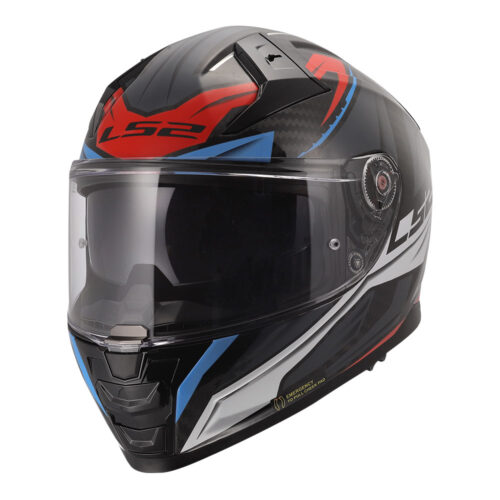 Kaciga LS2 Full Face FF811 VECTOR II CARBON SAVAGE belo plavo crvena
